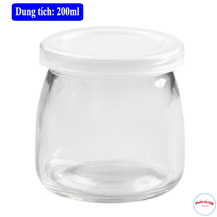 Hũ Thủy Tinh 200ml làm Sữa Chua, Caramen, Pudding,… Tròn Dễ Thương - br00637