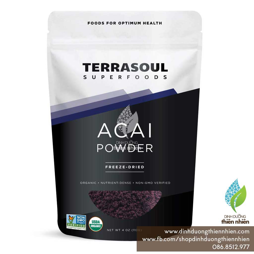 Bột Acai Hữu Cơ Terrasoul Superfoods Organic Freeze Dried Acai Powder, 113g