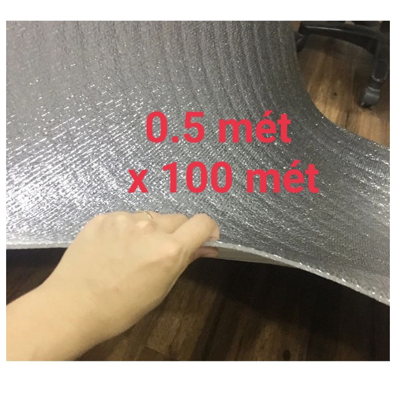 Xốp bạc cách nhiệt khổ 0.5 mét x 100 mét (dày 3 ly), mút OPP 1 mặt bạc