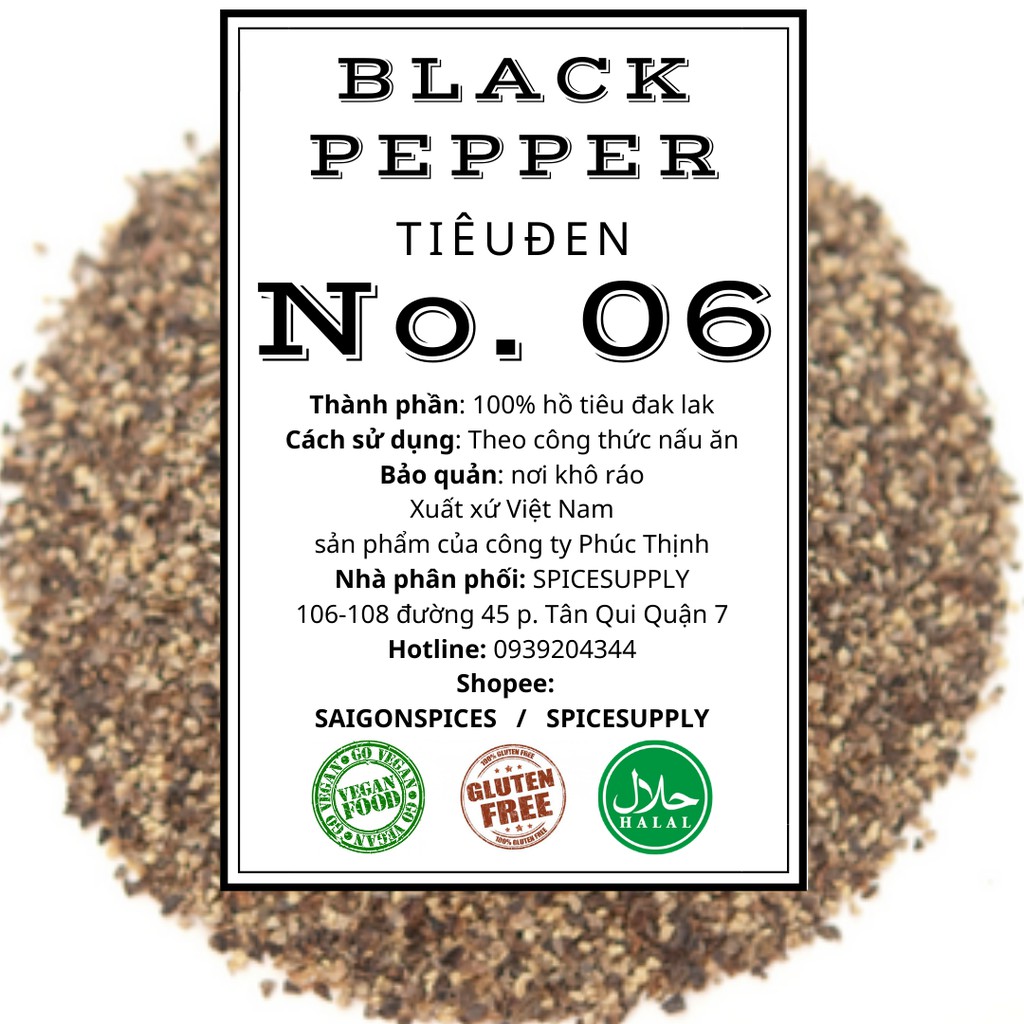 Ground Black Pepper- Tiêu đen xay 100% nguyên chất Đaklak đảm bảo không pha trộn Hũ 120ml