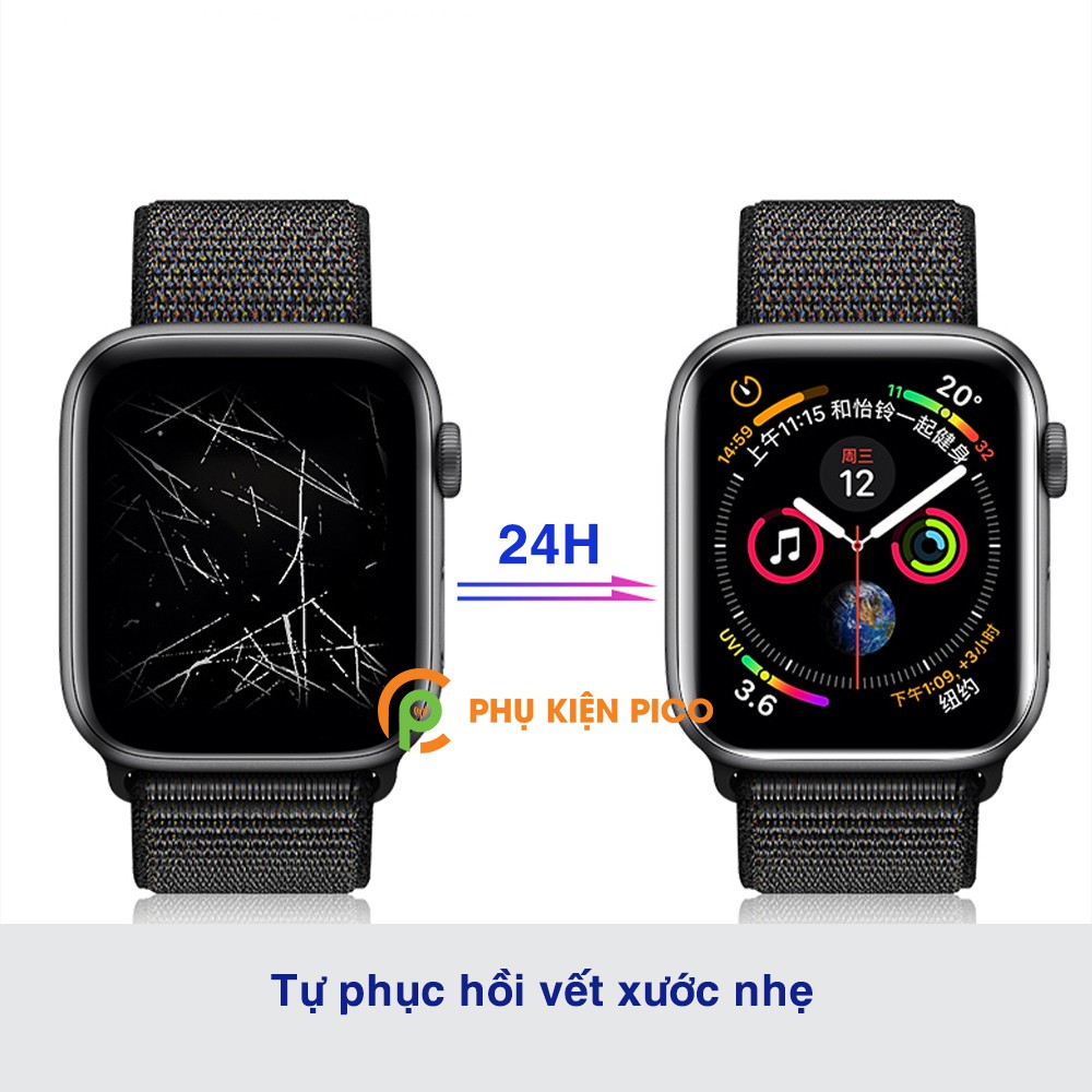 Dán màn hình Apple Watch Series 1/2/3/4/5 38mm 42mm 40mm 44mm full màn hình PPF dẻo trong suốt - bộ 3 miếng