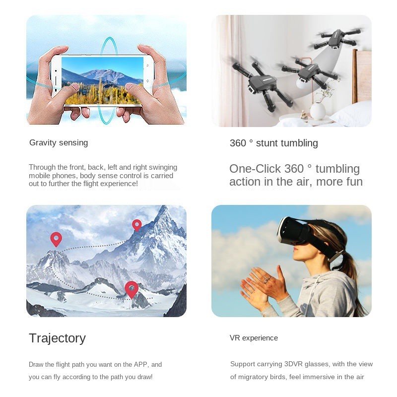 ▪♛▩Folding Drone 4k Aerial Video HD Professional Ultra Long Pin Máy bay bốn trục điều khiển từ xa trực thăng