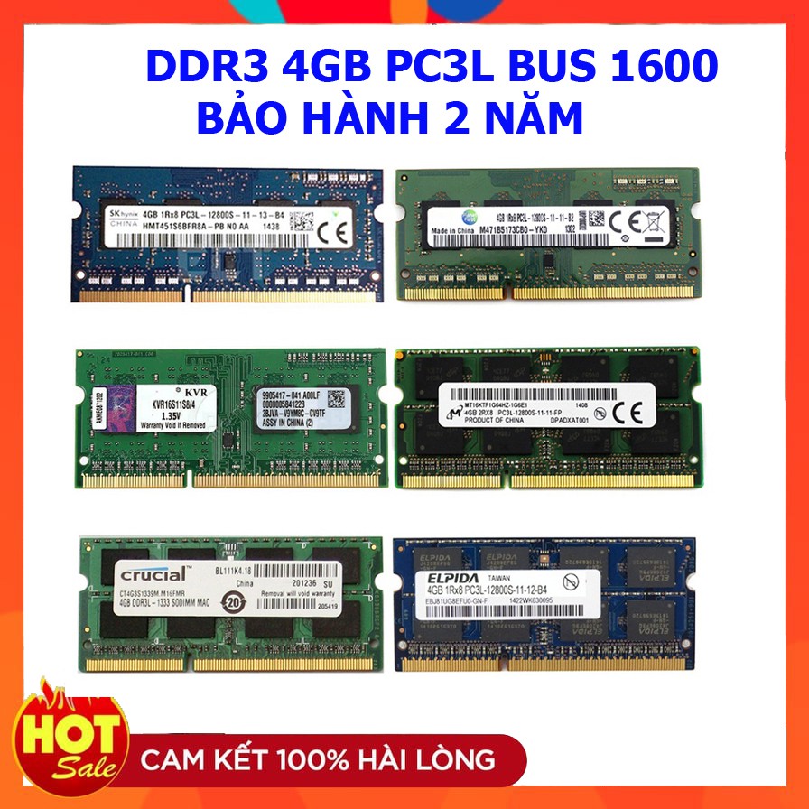 Ram laptop DDR3 DDR3L 2GB 4GB 8GB 16GB Samsung / Hynix / Kingston ... Hàng chính hãng | BigBuy360 - bigbuy360.vn