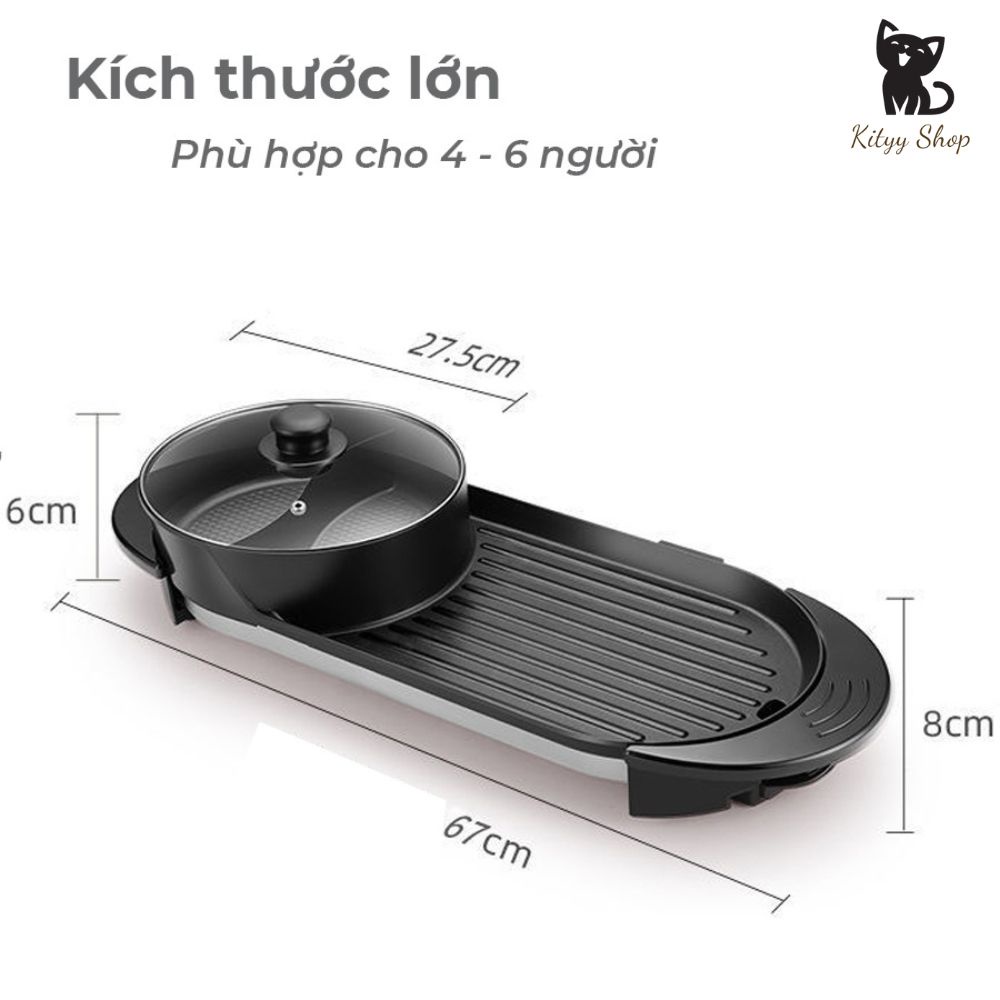 Bếp lẩu nướng đa năng 2in1 công suất lên tới 2200W dùng cho 4 -6 người