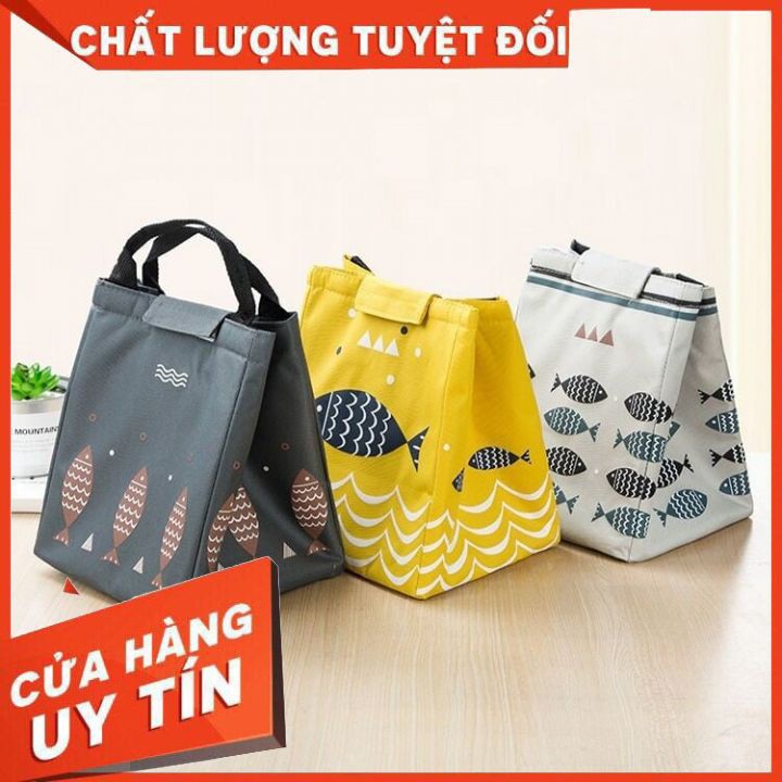 [XẢ KHO RẺ VÔ ĐỊCH] Túi Giữ Nhiệt Đựng Đồ Ăn Tiện Dụng Hình Cá Có Quai Xách Các Màu