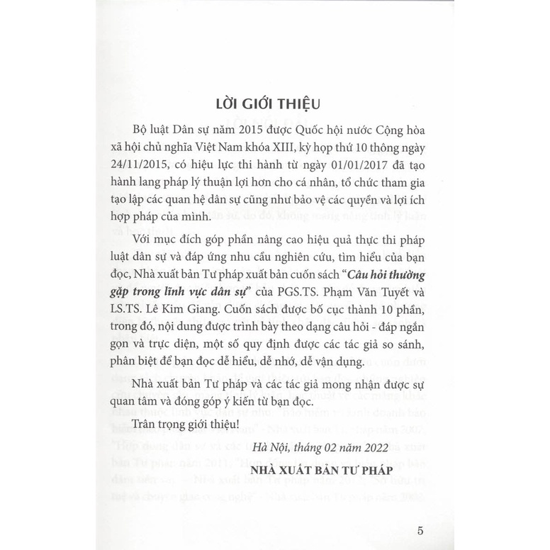 Sách - Câu Hỏi Thường Gặp Trong Lĩnh Vực Dân Sự