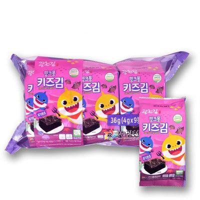 Rong biển tách muối hữu cơ pink fong Hàn Quốc cho bé ăn dặm, ăn liền, cuộn cơm, rắc cơm