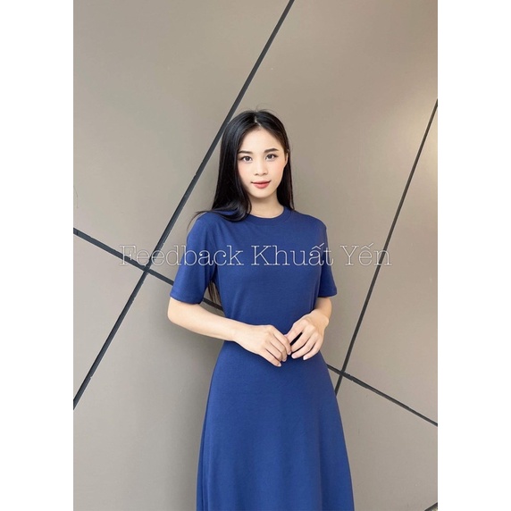 Váy dáng A l1 chất borip cao cấp dày dặn trơn kiểu suông dáng dài qua gối BIGSIZE❤Khuất Yến❤ mềm mát co giãn siêu đẹp V1