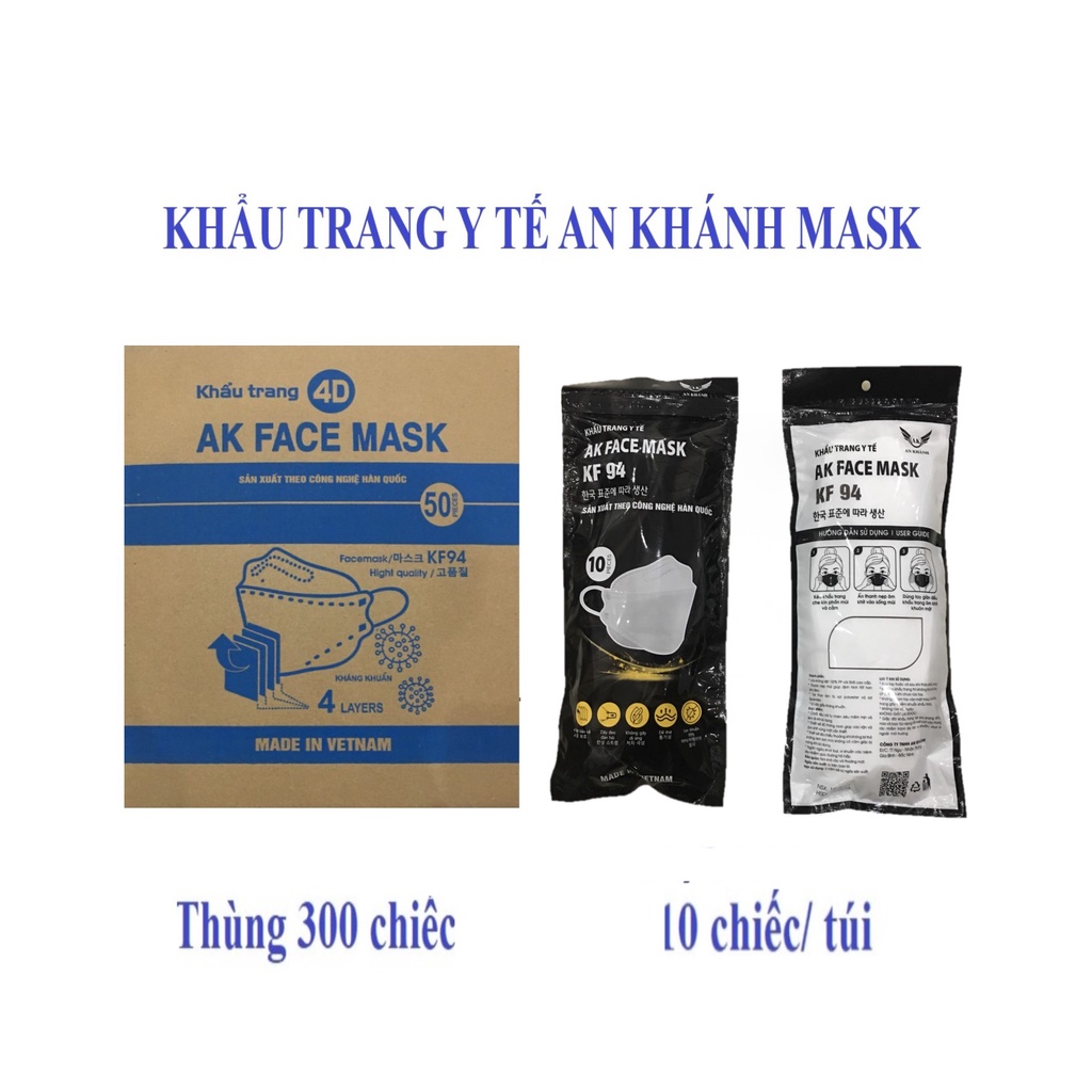 Khẩu Trang Kháng Khuẩn 4D Mask KF94 Thiết Kế Thông Minh Ôm Sát Khuôn Mặt [SET 10 CHIẾC]