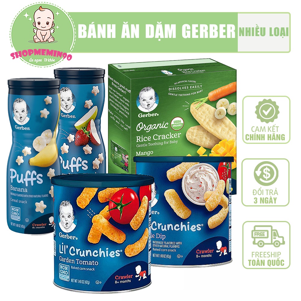 Bánh Ăn Dặm Gerber Puff Ngôi Sao Non GMO Nestle Hàng Nội Địa Mỹ Thơm Ngon Dinh Dưỡng