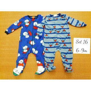 Set body nhung cho bé. set 16 size 6-9m