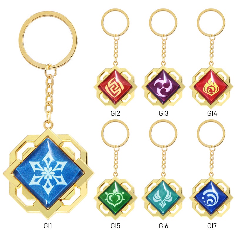 Móc khóa hình nhân vật anime Genshin Impact phát sáng độc đáo