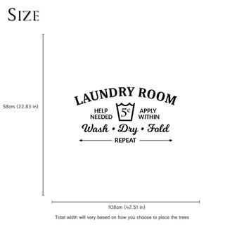 Decal dán tường chữ Laundry