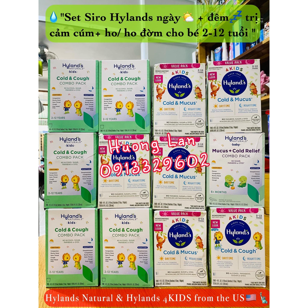 Hyland's 4 Kids Mỹ Cho Bé - Set Siro Hyland 4 Kid Ngày + Đêm