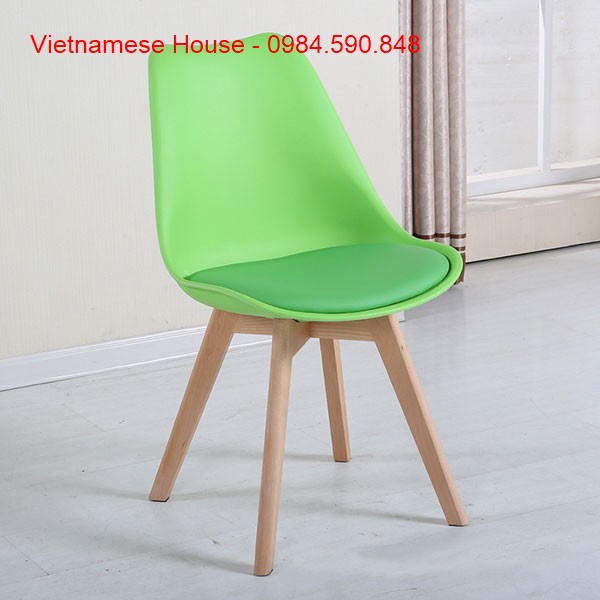 Ghế EAMES chân gỗ có đệm hàng nhập khẩu 100%