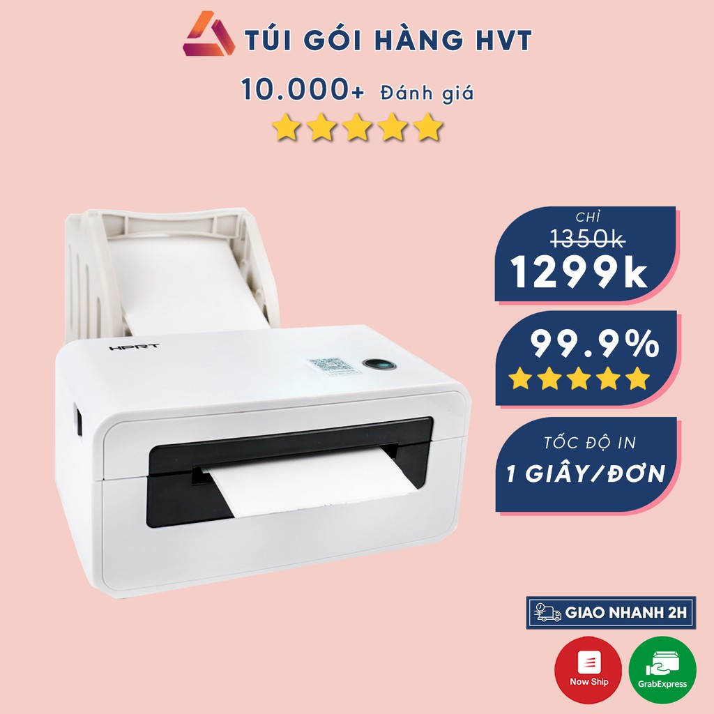 Máy in nhiệt - Máy in đơn hàng không cần mực NHỰA HVT N41 - TRẮNG bảo hành 12 tháng | BigBuy360 - bigbuy360.vn