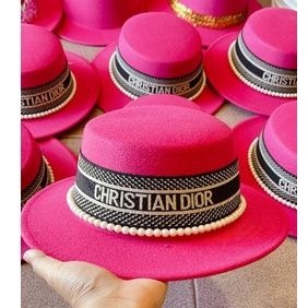Mũ cói đi biển fedora vành nhỏ đai Dio ngọc cao cấp siêu đẹp