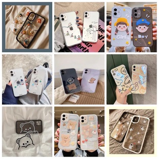 （Random Color）Phone case suitable for iPhone 6 to 12 TPU cartoon couple mobile phone cover