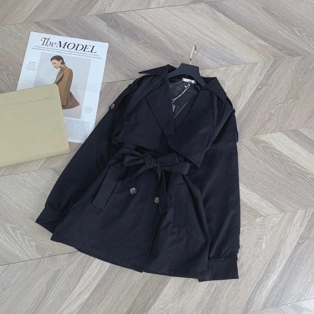 Áo khoác kaki  nữ , áo măng tô 2 lớp kèm đai phong cách hàn quốc | BigBuy360 - bigbuy360.vn