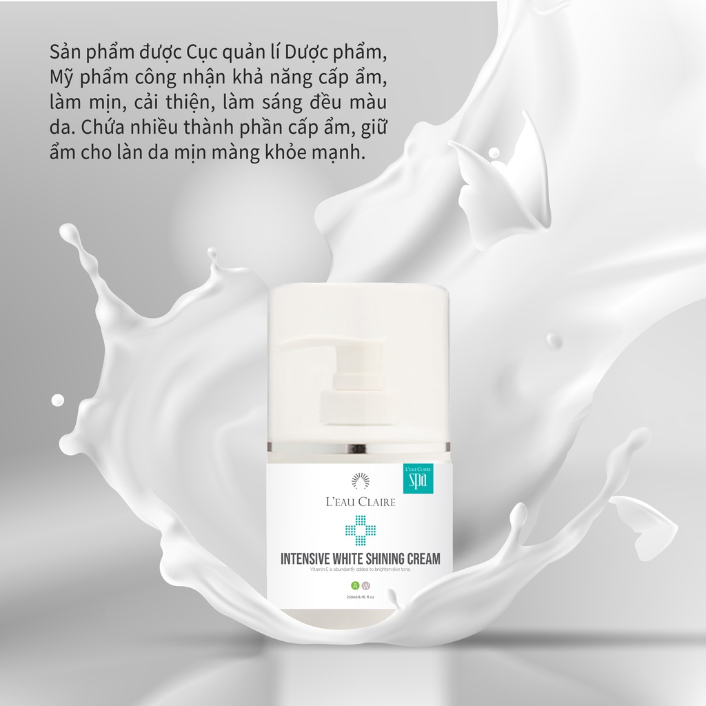Kem dưỡng trắng sáng làm đều màu da L'eau Claire Intensive White Shining Cream 250ml