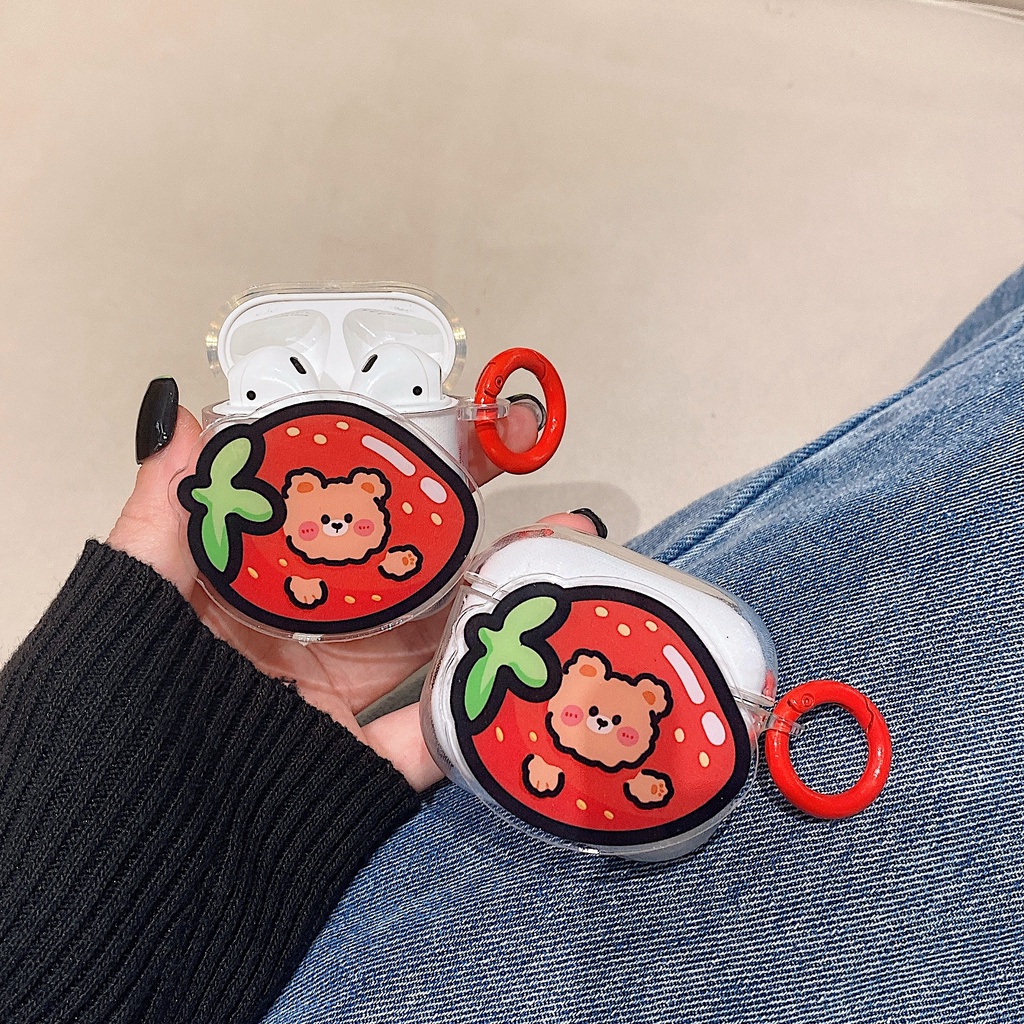 Vỏ Bảo Vệ Hộp Sạc Tai Nghe AirPods 1 2 pro 3 2021 gen3 Bluetooth Không Dây Bằng Silicon Tpu Mềm Họa Tiết Động Vật Trái Cây Dễ Thương