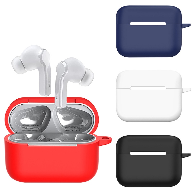 Vỏ bảo vệ hộp sạc tai nghe TOZO NC2 bằng silicon chống sốc chống bụi có thể giặt được