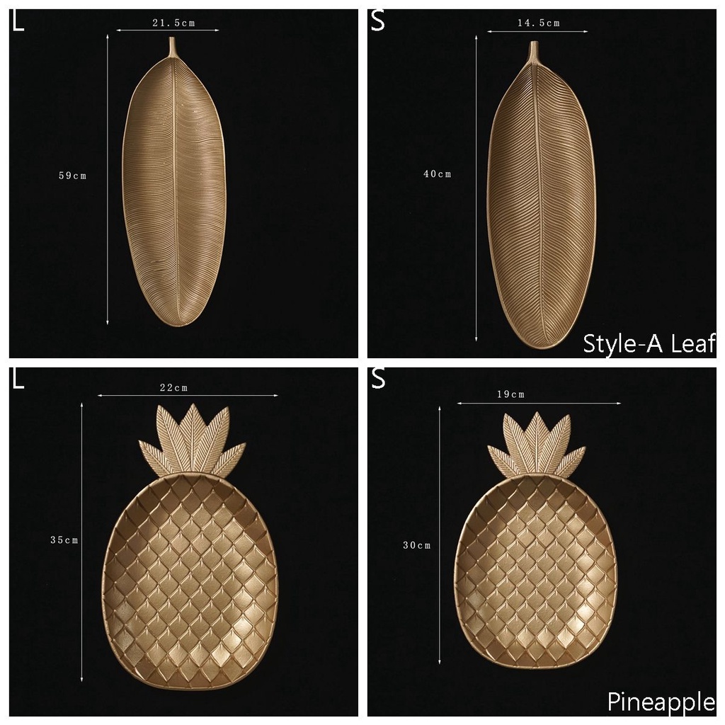 Khay đựng trái cây/ trang sức hình lá/ quả dứa trang trí bàn làm việc độc đáo