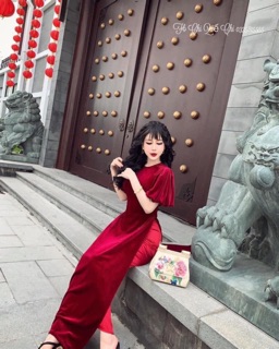 Sét áo dài nhung + quần phi