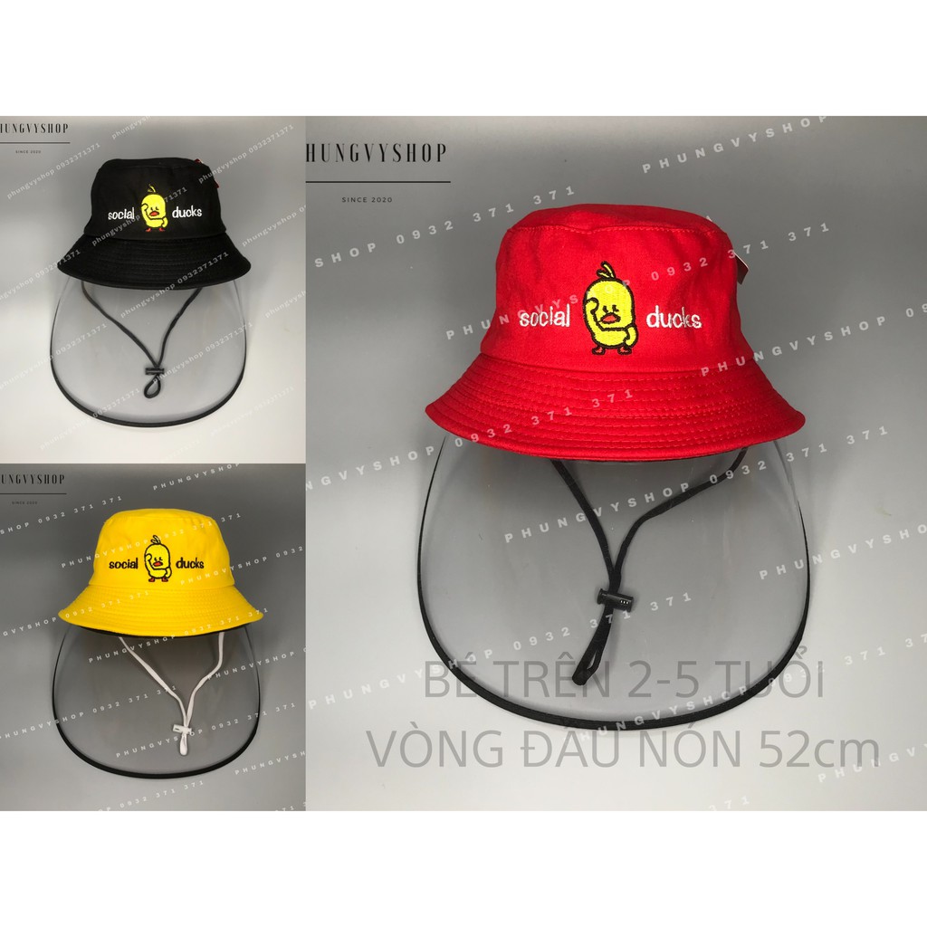 NÓN CHỐNG DỊCH, BỤI- CÓ KHOÁ KÉO- BUCKET CON VỊT