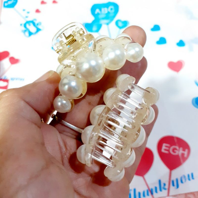 Kẹp nửa tóc đính hạt siêu xinh 4.5cm (Ảnh thật)