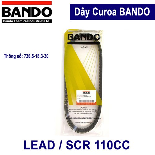 Dây curoa Bando chính hãng cho xe Lead 110, SCR, Vision (Vision đời 2011 2012 2013)