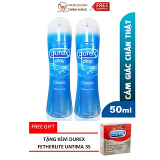 Bộ 2 gel durex play intimate - tặng bao cao su durex fetherlite untima 3s - cam kết chính hãng