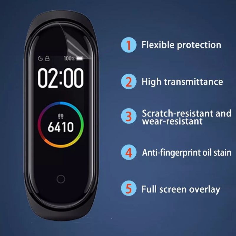 Miếng dán phim TPU mềm bảo vệ toàn màn hình cho đồng hồ Miband 5 6 7 8