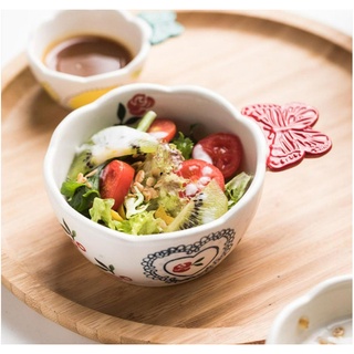 Bộ bát đĩa cherry Chén chấm cánh bướm đựng sốt chấm