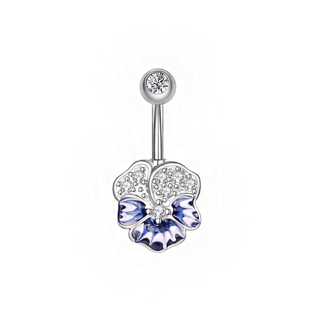 Khuyên Rốn Hình Bướm Nhỏ Giọt Đính Đá Zircon Quyến Rũ Dễ Phối Đồ Cho Nữ