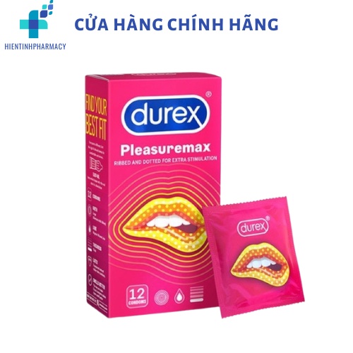 Bao cao su Durex Pleasuremax siêu mỏng gân gai 1 hộp 12 cái - Giao hàng kín đáo, che tên sản phẩm