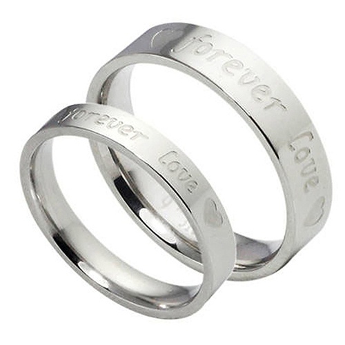 Nhẫn Thời Trang In Chữ Forever Love Dành Cho Cặp Đôi