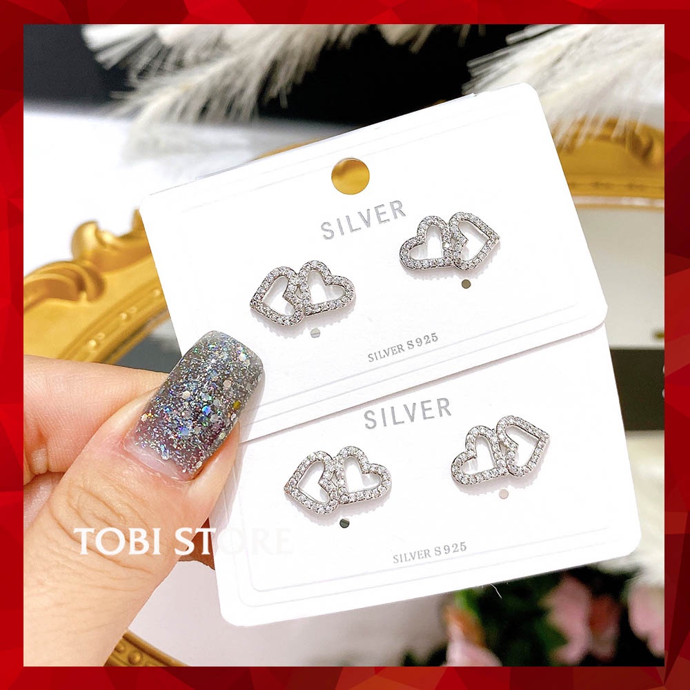 Không đen gỉ - Khuyên tai bạc thật s925 hàng xưởng siêu đẹp giá tốt KB26