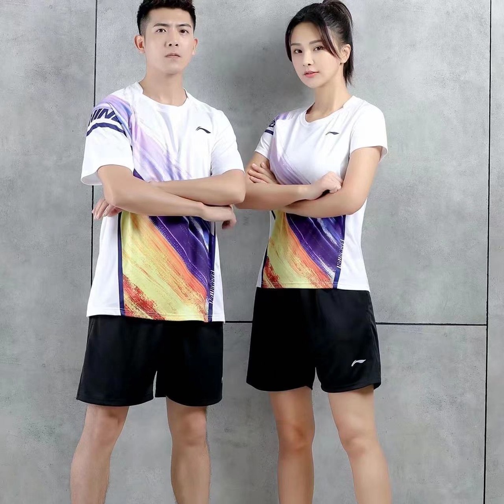 Li Ning 'S Áo Thun Thể Thao Cầu Lông Ngắn Tay Thoáng Khí Nhanh Khô Cho Nam Và Nữ