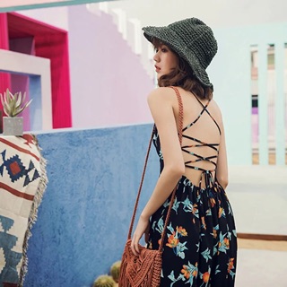 Maxi xẻ tà hai bên đan dây lưng (Order 7-10 ngày)