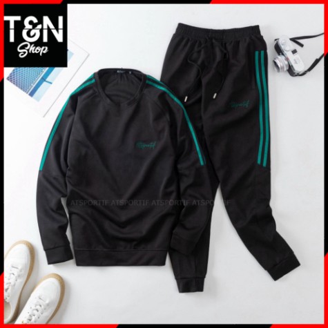 Bộ nỉ nam - Đồ bộ thu đông dài tay AT Sport 2 Rót Cao cấp - chất poly dày đẹp Q4 Shop