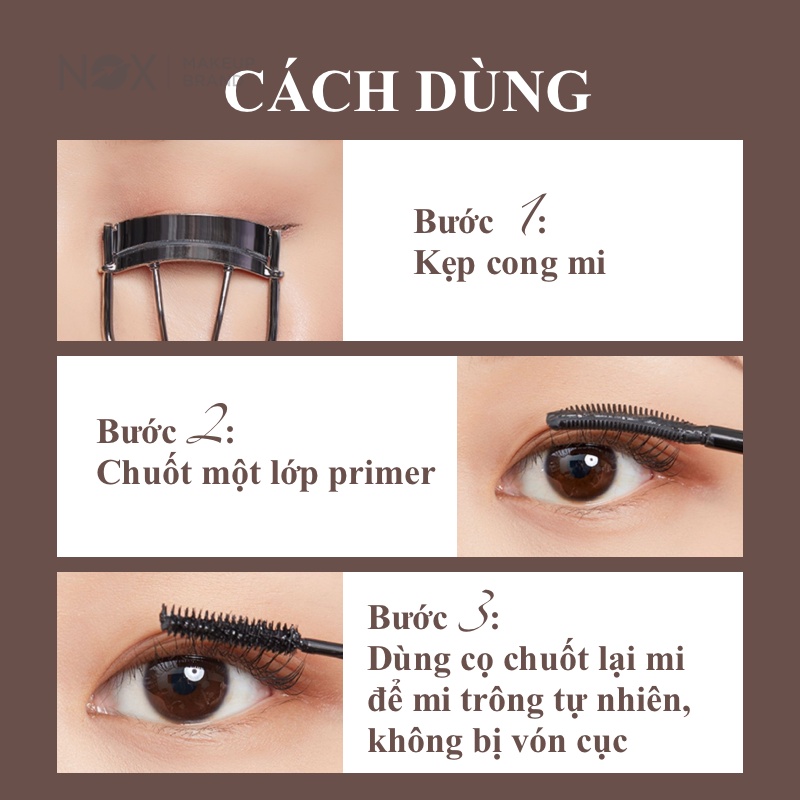 Mascara lót mi NOX 5g dưỡng ẩm làm dài tự nhiên nhanh khô siêu chống nước | BigBuy360 - bigbuy360.vn