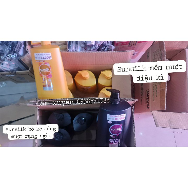 Dầu gội SUNSILK 1kg4  tiện dụng mềm mượt diệu kì - óng mượt rạng ngời cải thiện khô xơ, tóc hư tổn.