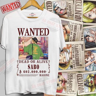 Áo thun one piece sabo truy nã wanted siêu đẹp | hàng độc quyền op93