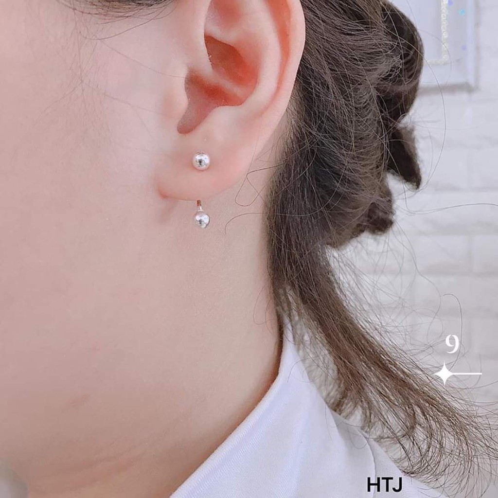 Bông tai bạc ta nửa vòng tròn