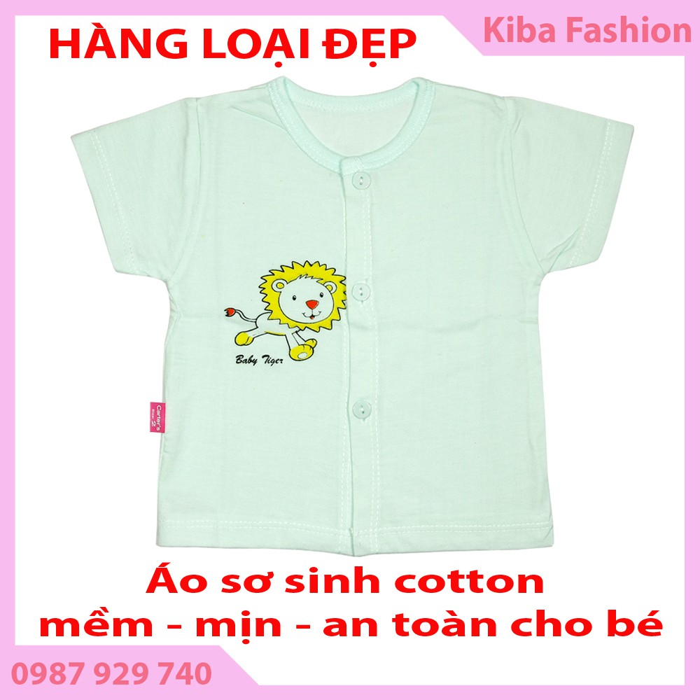 áo cộc tay màu cho bé sơ sinh từ 2-6kg (Cotton 100%, mềm mịn, thoáng mát, an toàn cho bé)
