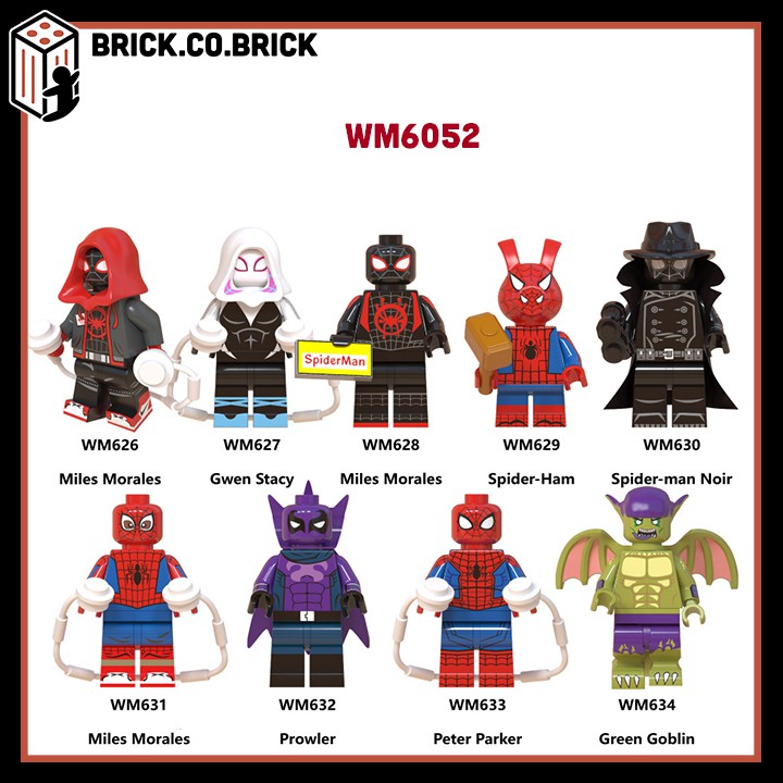 WM6052 - Minifigures nhân vật hoạt hình Spider man siêu chất - Đồ chơi Lắp ghép Xếp hình Mini Iron Man Mô hình Non Lego