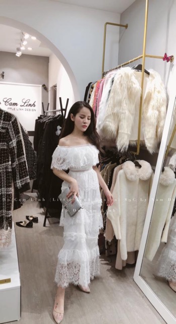 Đầm dự tiệc maxi ren trễ vai cao cấp kèm ảnh thật | BigBuy360 - bigbuy360.vn