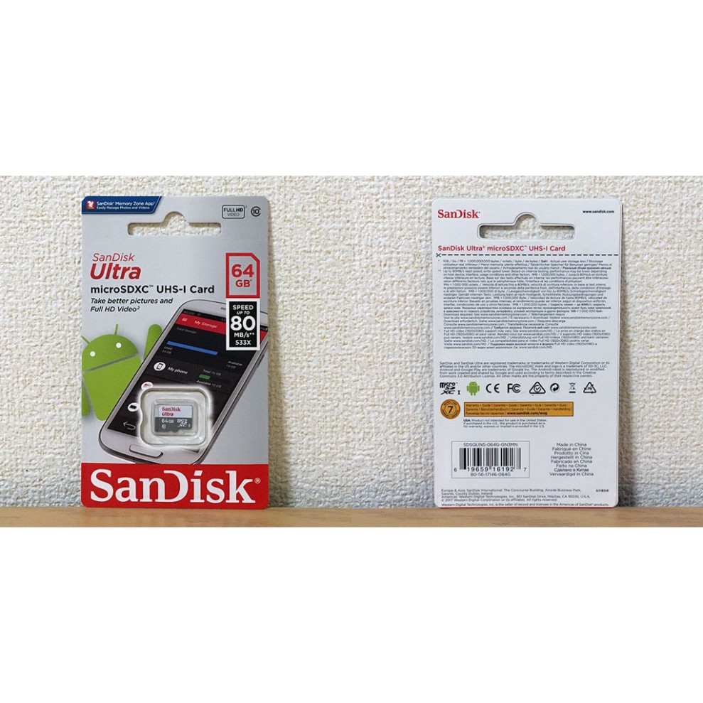 Thẻ Nhớ SanDisk Ultra MicroSD Dung Lượng 32G-64GB-128G tốc độ cao 100MB/s Class 10 UHS-1 không Adapter - Hàng Chính Hãng