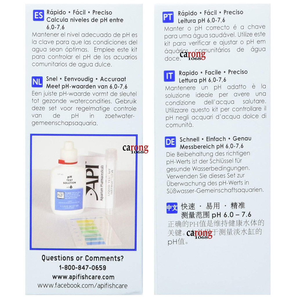 API pH Test Kit kiểm tra pH nước bể cá